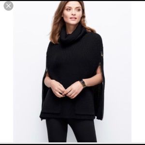 Black poncho with zippers